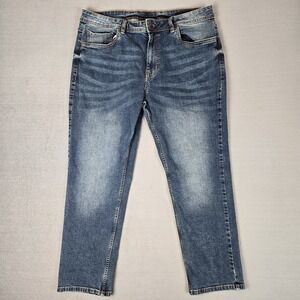 TPJ The Perfect Jeans Mens 36x28 Slim Thick Straight Leg Stretch Denim Blue